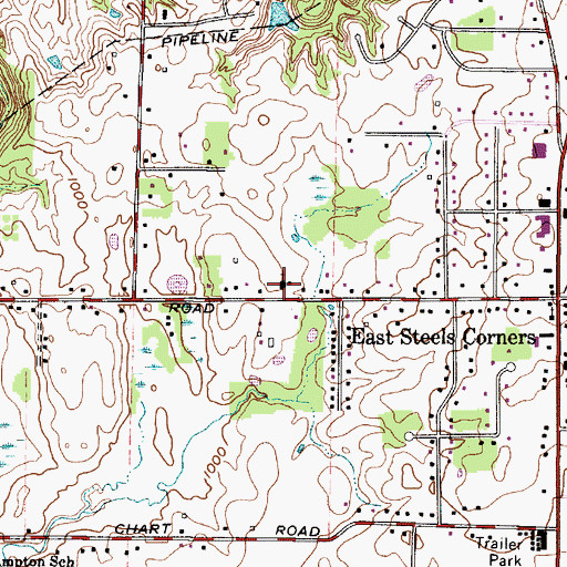 Topographic Map of Northampton Baptist Church, OH