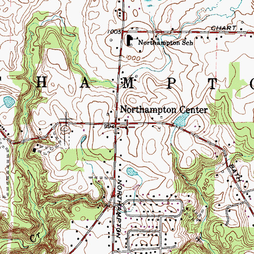 Topographic Map of Northampton United Methodist Church, OH