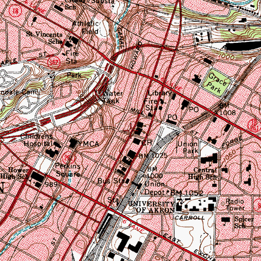 Topographic Map of Citicenter, OH