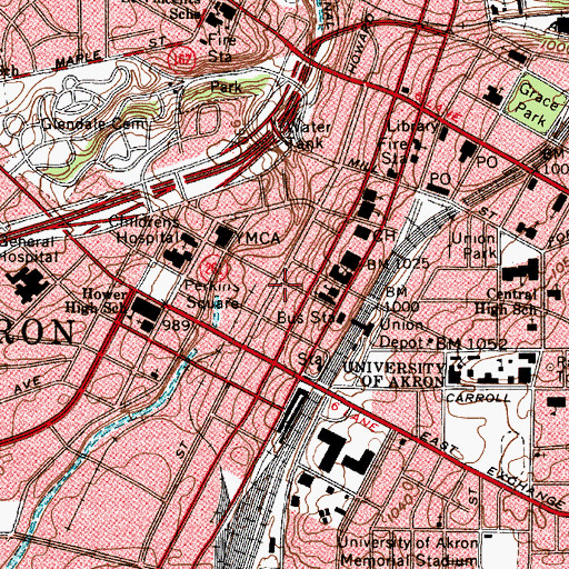 Topographic Map of Mayflower Manor, OH