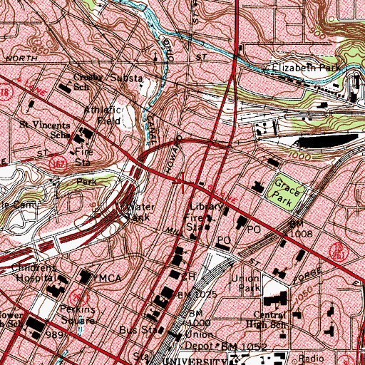 Topographic Map of United Building, OH