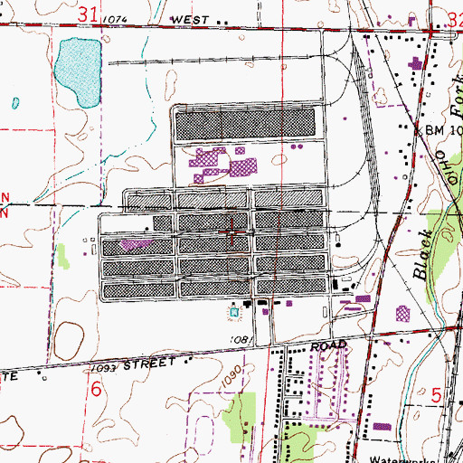 Topographic Map of Central Ohio Industrial Park, OH