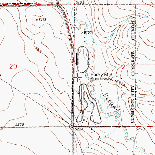 Topographic Map of Rocky Mountain Speedway, CO