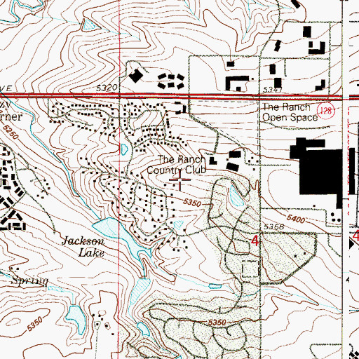 Topographic Map of The Ranch Country Club, CO