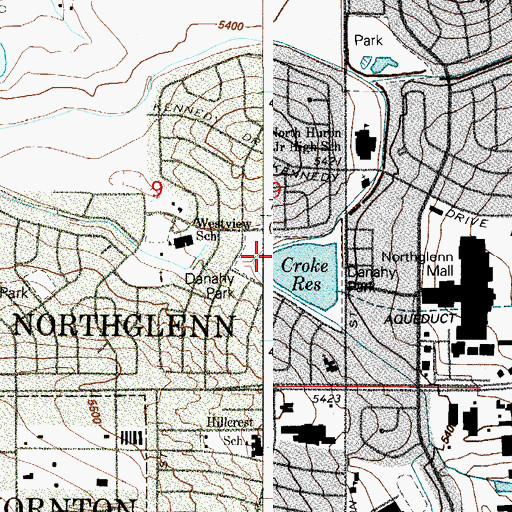 Topographic Map of Danahy Park, CO