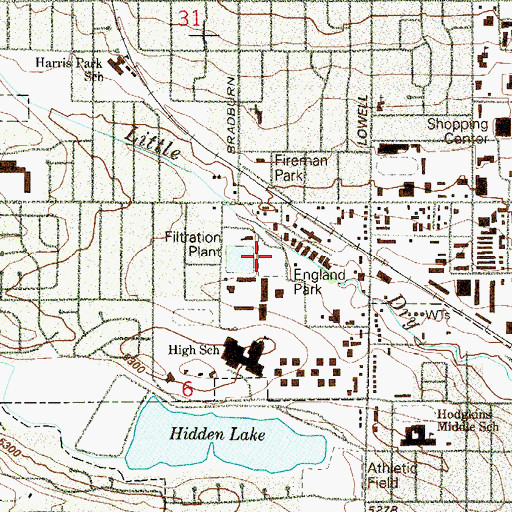 Topographic Map of England Park, CO