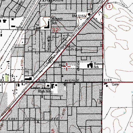 Topographic Map of Los Valientes Park, CO