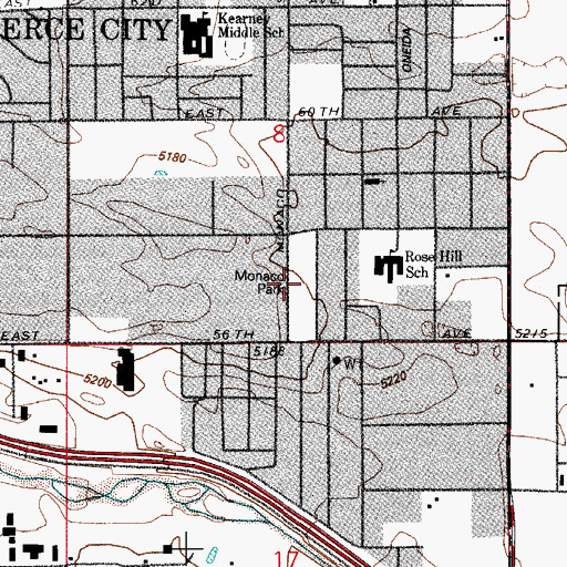 Topographic Map of Monaco Park, CO
