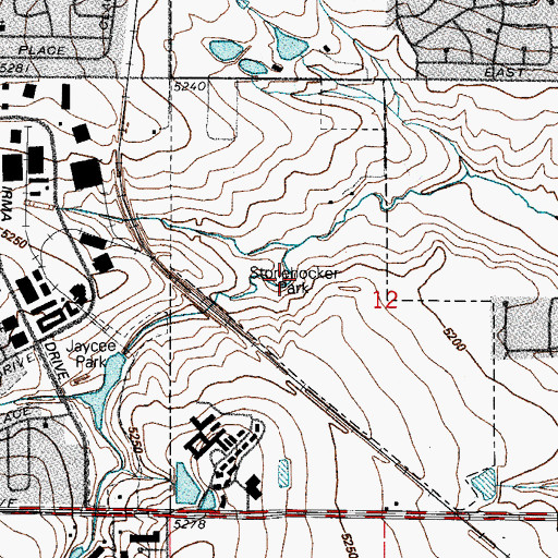 Topographic Map of Stonehocker Park, CO