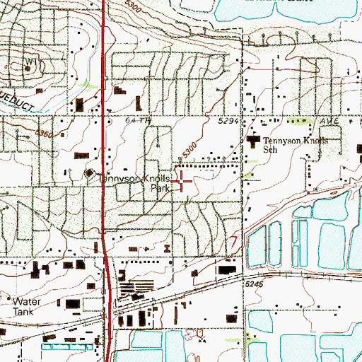 Topographic Map of Tennyson Knolls Park, CO
