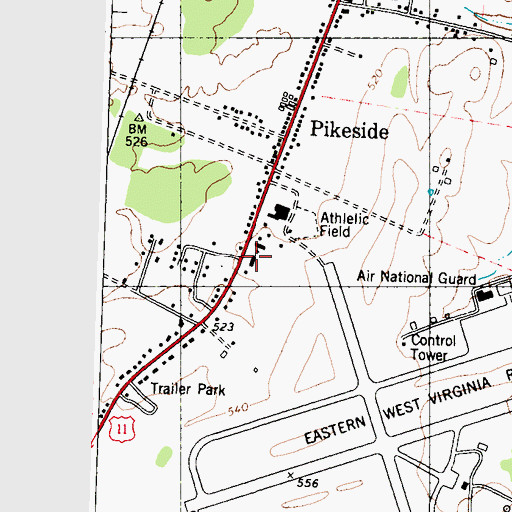 Topographic Map of Academic Learning Center, WV