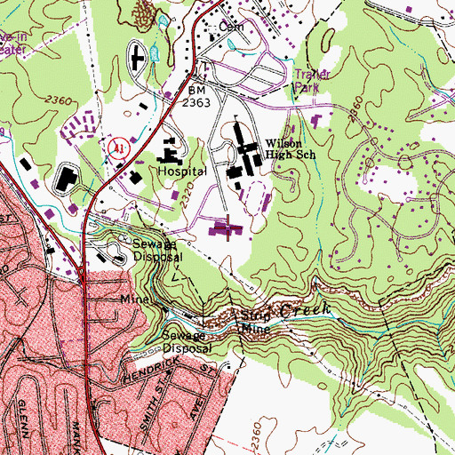 Topographic Map of Academy of Careers and Technology, WV