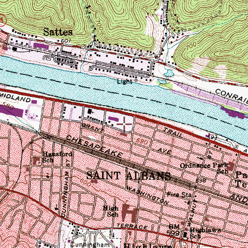 Topographic Map of Alban Elementary School, WV