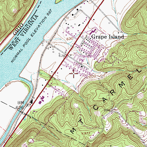 Topographic Map of Saint Mary's Apostolic School, WV