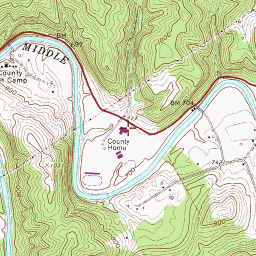 Topographic Map of Arthur I Boreman Elementary School, WV
