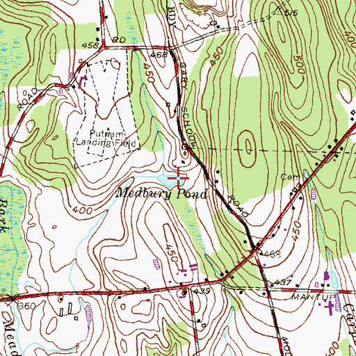 Topographic Map of Medbury Pond, CT