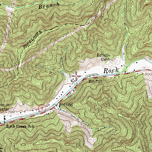 Topographic Map of Brookview Elementary School, WV