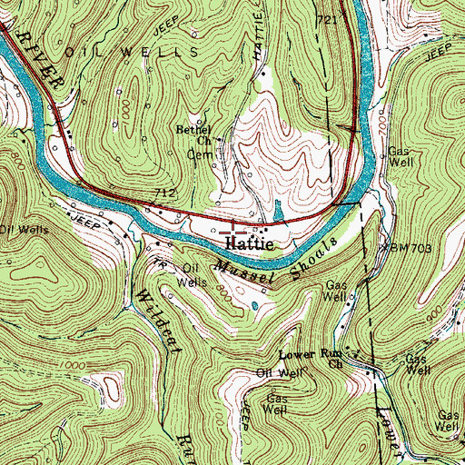 Topographic Map of Calhoun - Gilmer Career Center, WV