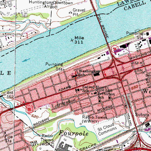 Topographic Map of Central City Elementary School, WV