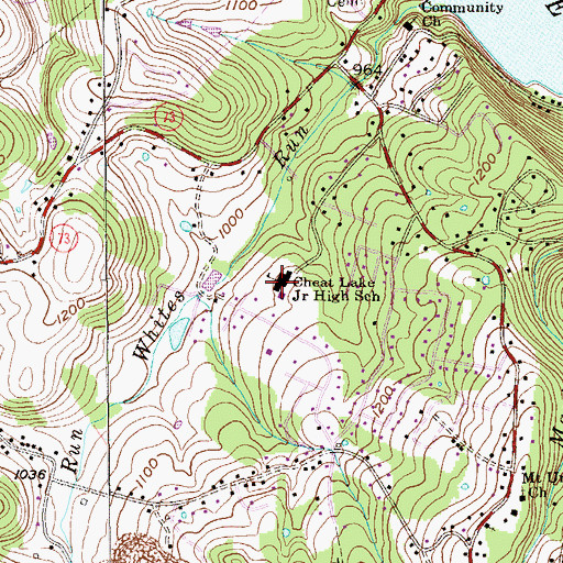 Topographic Map of Cheat Lake Middle School, WV