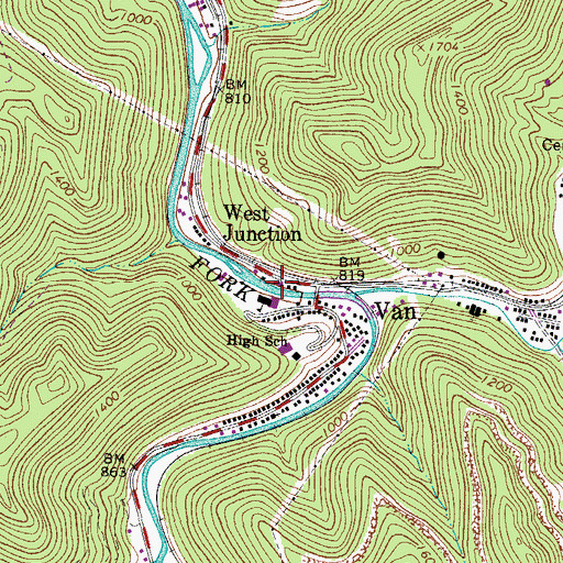 Topographic Map of Christian Faith Academy, WV