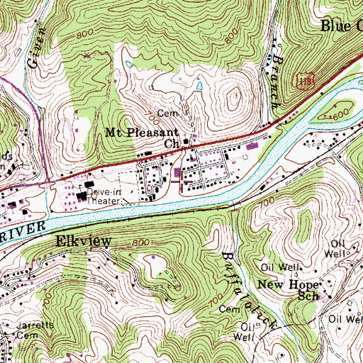 Topographic Map of Elk Valley Christian School, WV