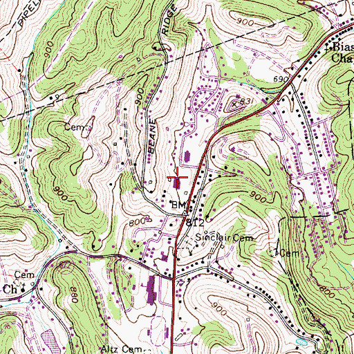 Topographic Map of Flinn Elementary School, WV