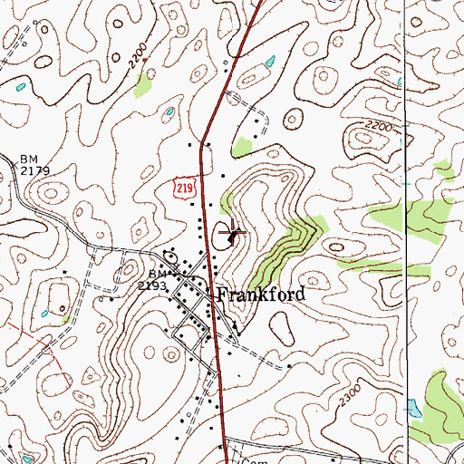 Topographic Map of Frankford Elementary School, WV