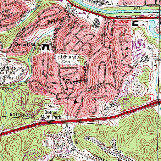 Topographic Map of Explorer Academy, WV