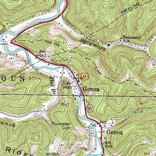 Topographic Map of Genoa Elementary School, WV