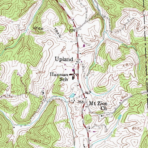 Topographic Map of Hannan Junior - Senior High School, WV