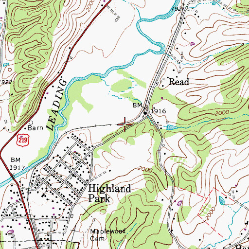 Topographic Map of Highland Adventist School, WV