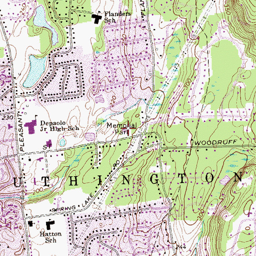 Topographic Map of Memorial Park, CT