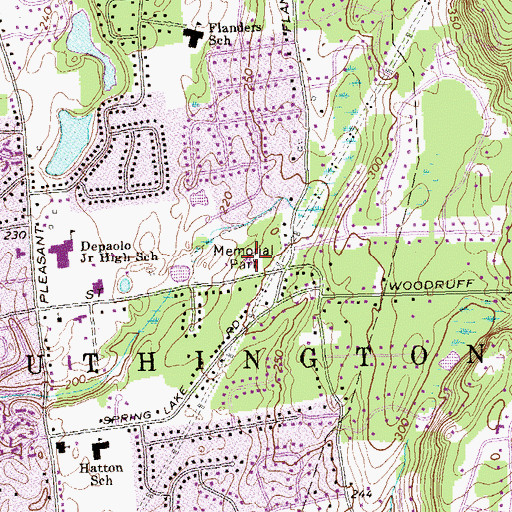 Topographic Map of Memorial Park, CT