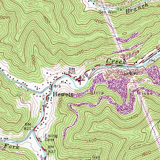 Topographic Map of Jeffrey - Spencer Elementary School, WV