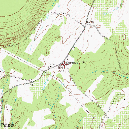 Topographic Map of John J Cornwell Elementary School, WV