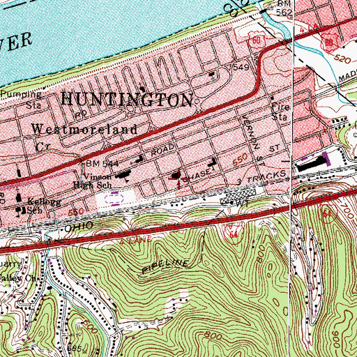 Topographic Map of Kellogg Elementary East School, WV