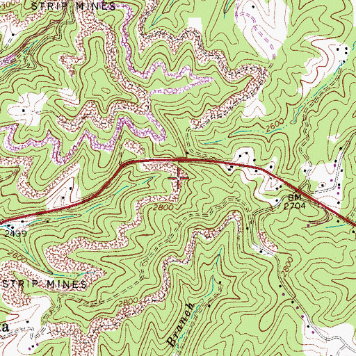 Topographic Map of Lashmeet - Matoaka School, WV