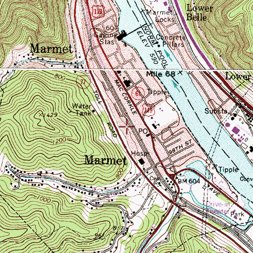 Topographic Map of Living Faith Christian Academy (historical), WV