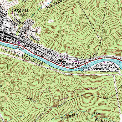 Topographic Map of Logan Pride Head Start Center, WV