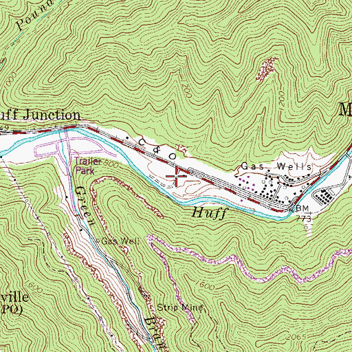 Topographic Map of Man Middle School, WV