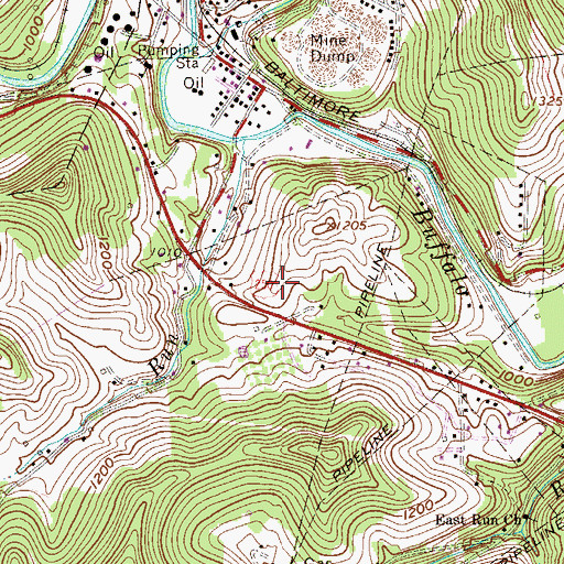 Topographic Map of Marion County Technical Center, WV