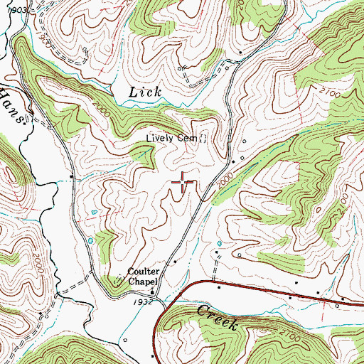 Topographic Map of Monroe County Technical Center, WV