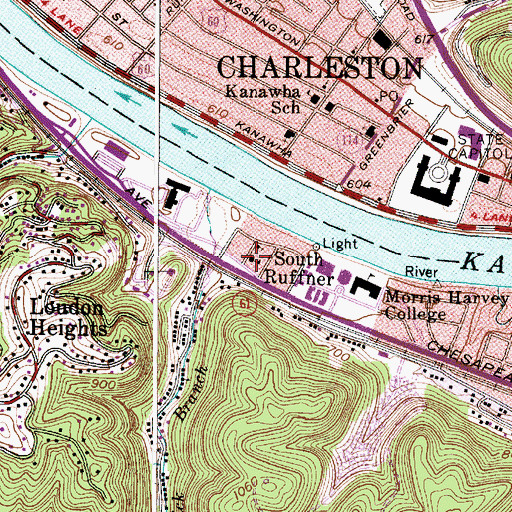 Topographic Map of Mountaineer Montessori School, WV