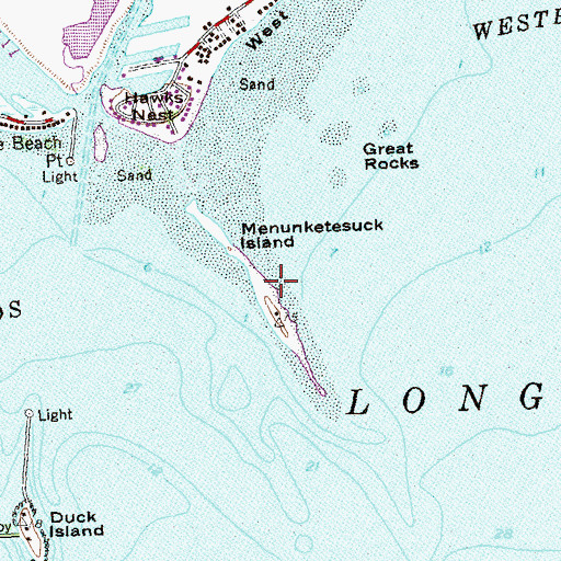 Topographic Map of Menunketesuck Island, CT