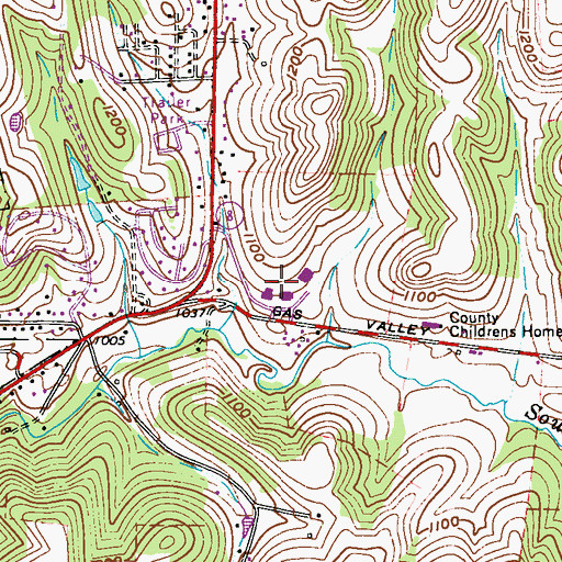 Topographic Map of Oak Glen High School, WV