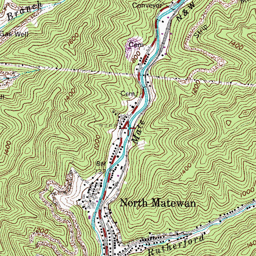 Topographic Map of Omega Bible Academy, WV