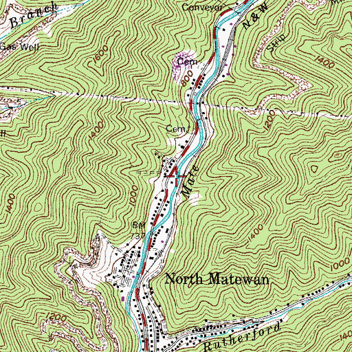 Topographic Map of Omega Bible Academy, WV