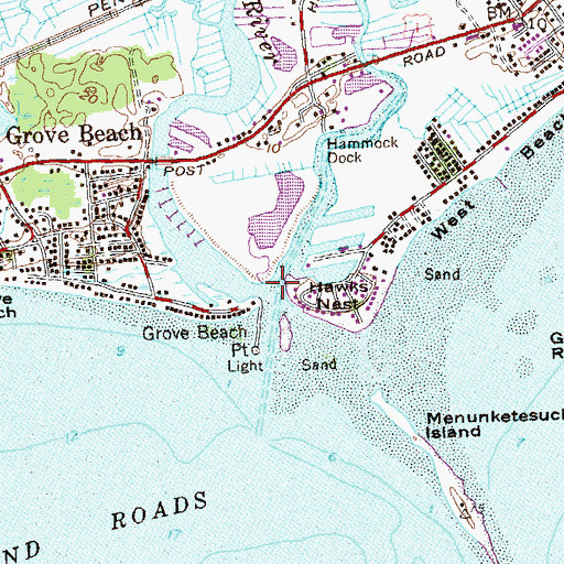 Topographic Map of Menunketesuck River, CT