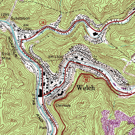 Topographic Map of Phoenix Center Alternative School, WV